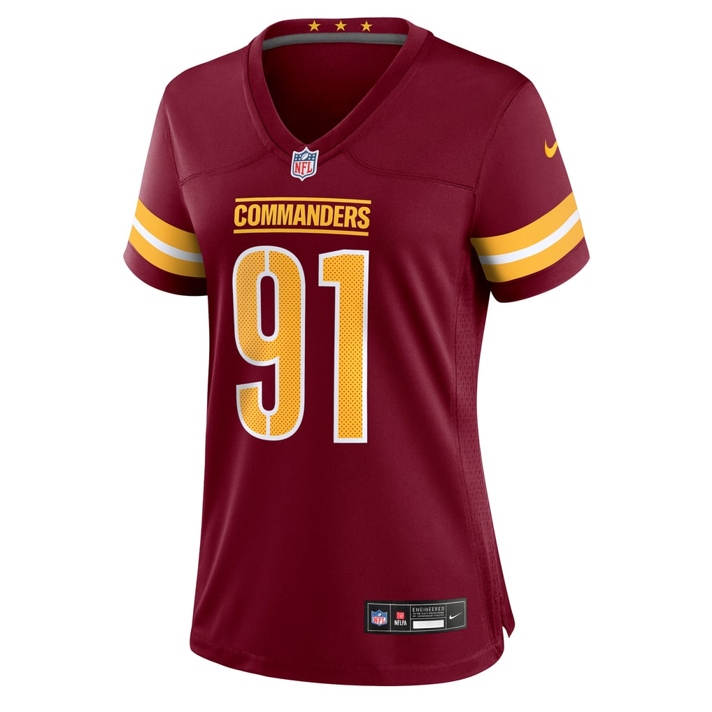 Women's Washington Commanders Deatrich Wise Jr. Burgundy Team Game Jersey