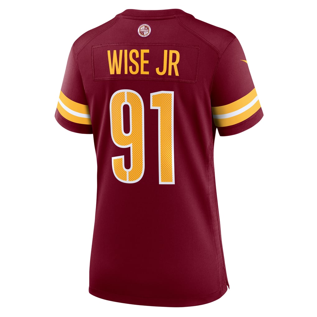 Women's Washington Commanders Deatrich Wise Jr. Burgundy Team Game Jersey