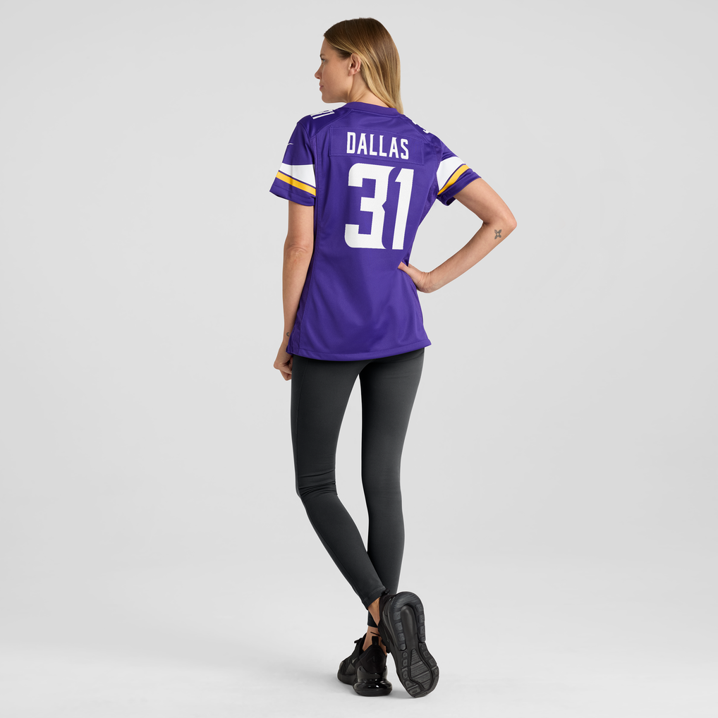 Women's Minnesota Vikings DeeJay Dallas Purple Team Game Jersey