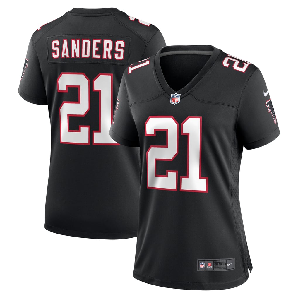 Women's Atlanta Falcons Deion Sanders Black Alternate Retired Player Game Jersey