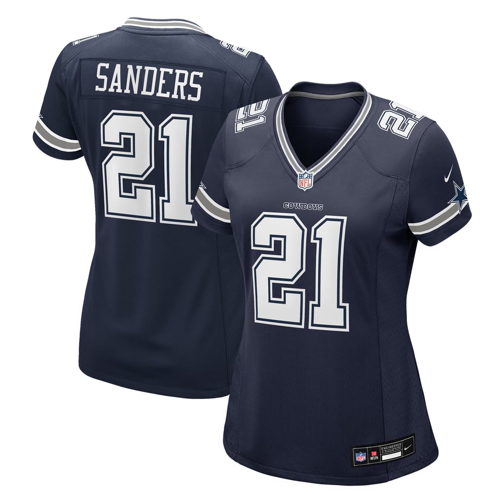 Women's Dallas Cowboys Deion Sanders Navy Team Retired Player Game Jersey