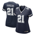 Women's Dallas Cowboys Deion Sanders Navy Team Retired Player Game Jersey
