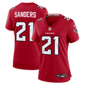 Women's Atlanta Falcons Deion Sanders Red Retired Player Game Jersey