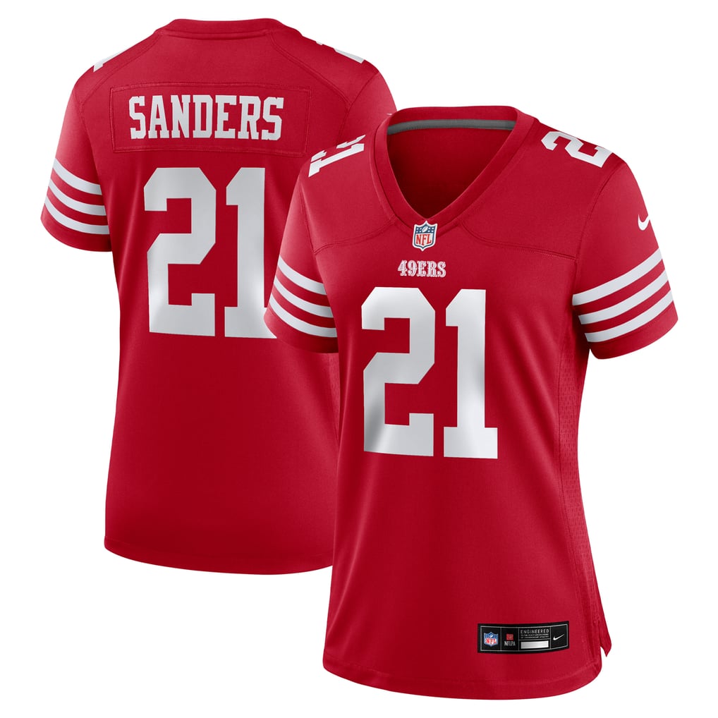 Women's San Francisco 49ers Deion Sanders Scarlet Retired Player Game Jersey