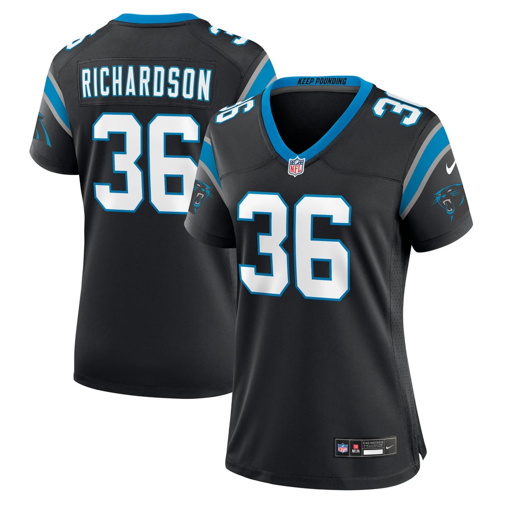 Women's Carolina Panthers Demani Richardson Black Team Game Jersey