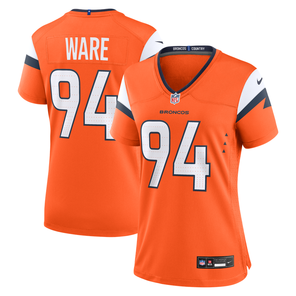 Women's Denver Broncos DeMarcus Ware Orange Team Retired Game Jersey