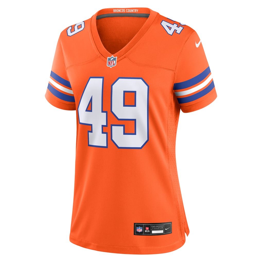 Women's Denver Broncos Dennis Smith Orange Mile High Collection 1977 Throwback Retired Player Game Jersey