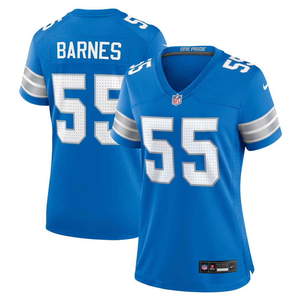 Women's Detroit Lions Derrick Barnes Blue Team Game Jersey