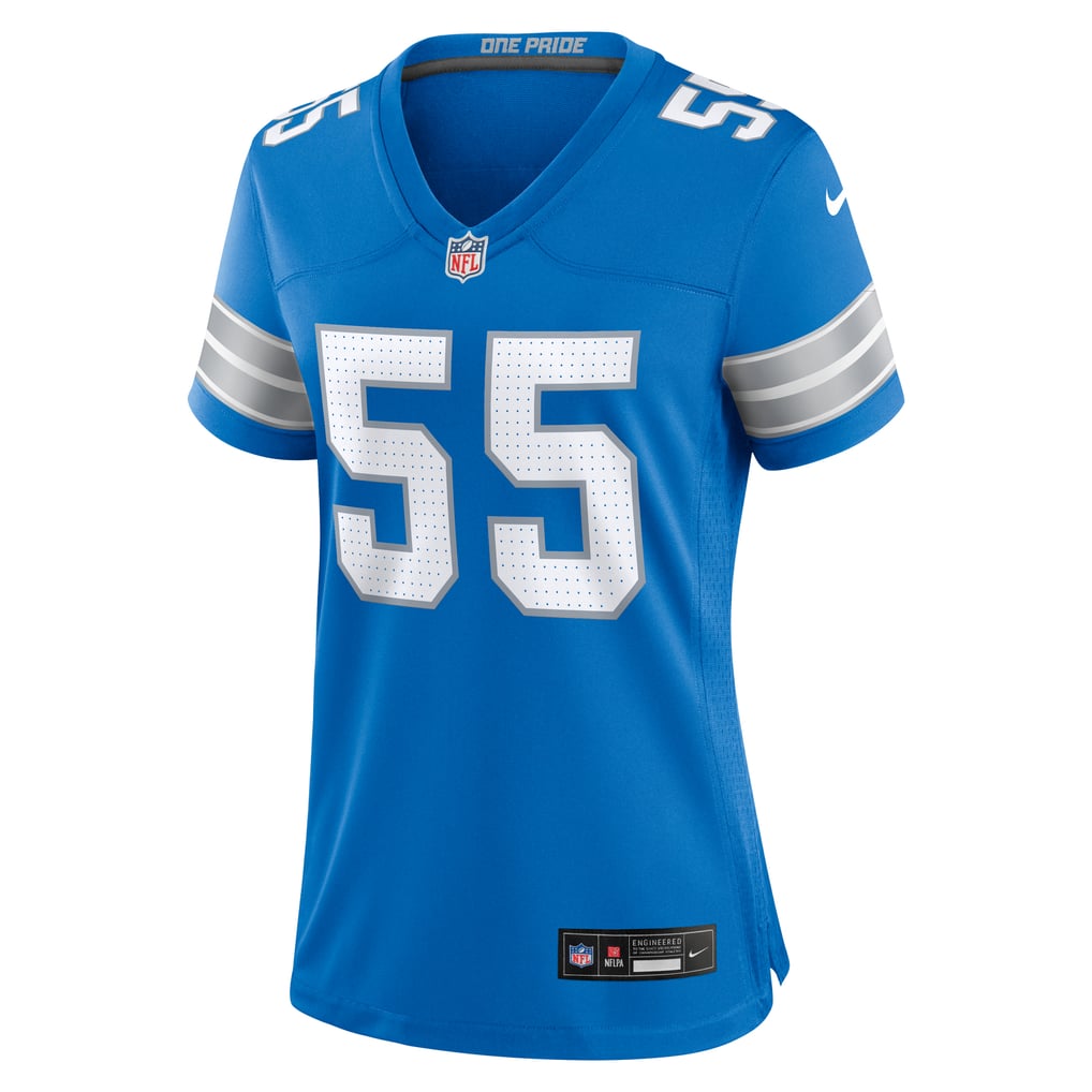 Women's Detroit Lions Derrick Barnes Blue Team Game Jersey
