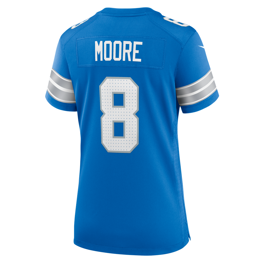 Women's Detroit Lions Derrick Moore Blue Team Game Jersey