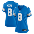 Women's Detroit Lions Derrick Moore Blue Team Game Jersey