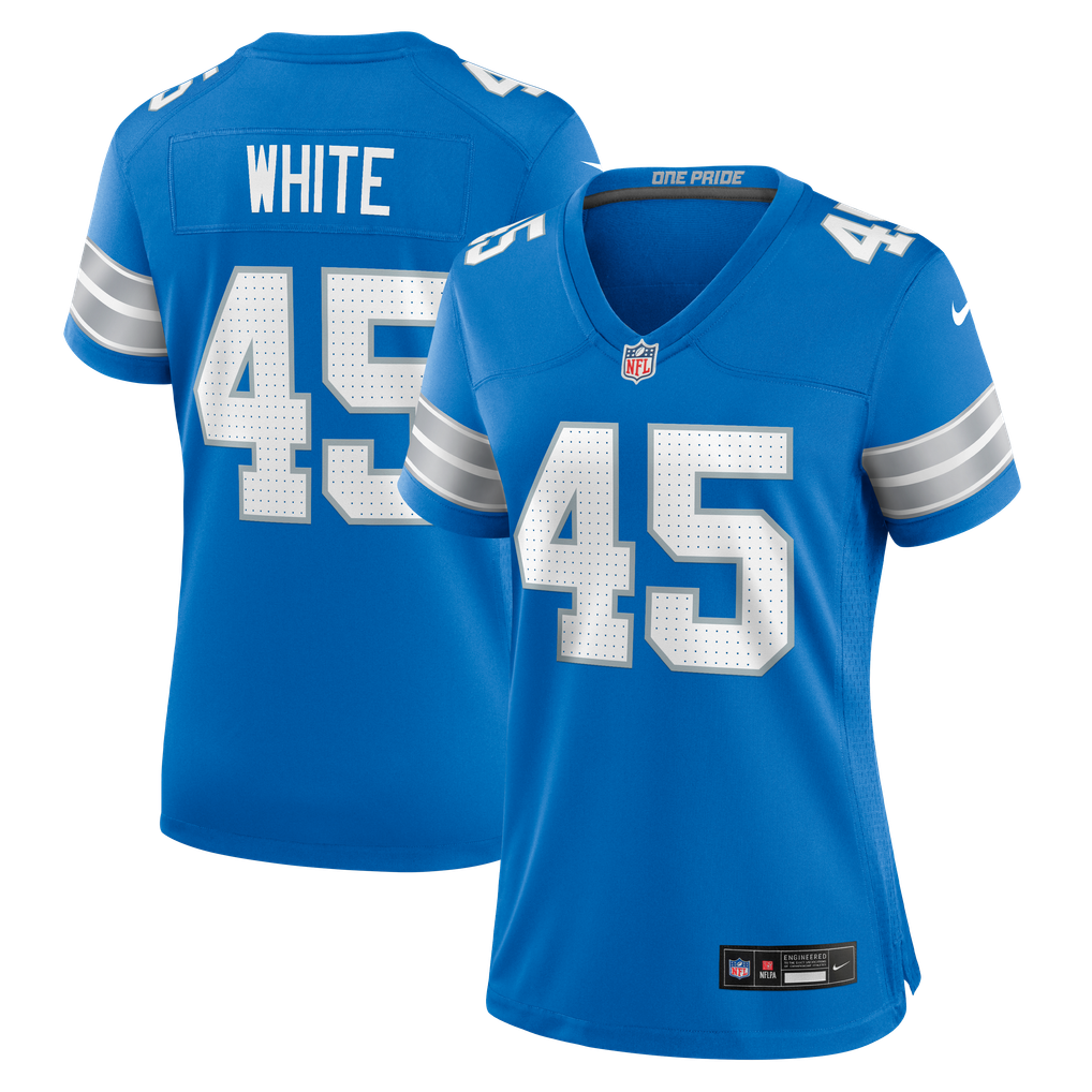 Women's Detroit Lions Devin White Blue Team Game Jersey