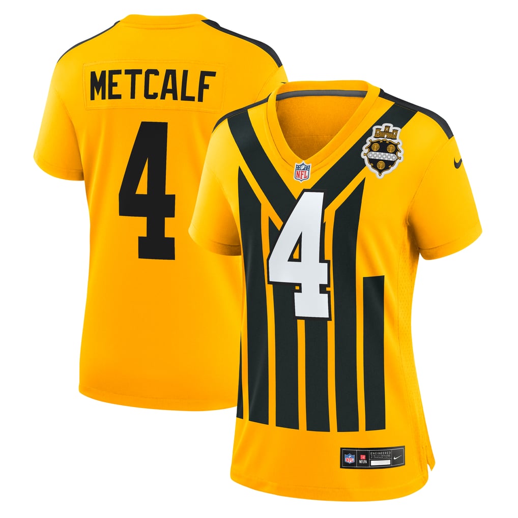 Women's Pittsburgh Steelers DK Metcalf Gold Alternate 1933 Throwback Game Jersey