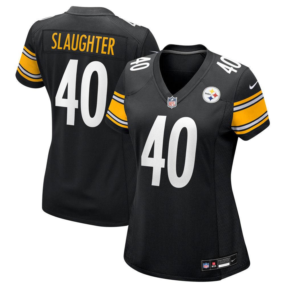 Women's Pittsburgh Steelers Doneiko Slaughter Black Team Game Jersey