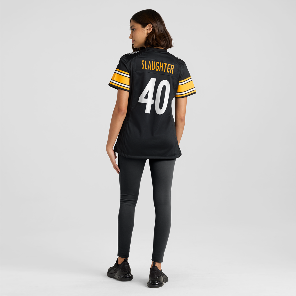 Women's Pittsburgh Steelers Doneiko Slaughter Black Team Game Jersey