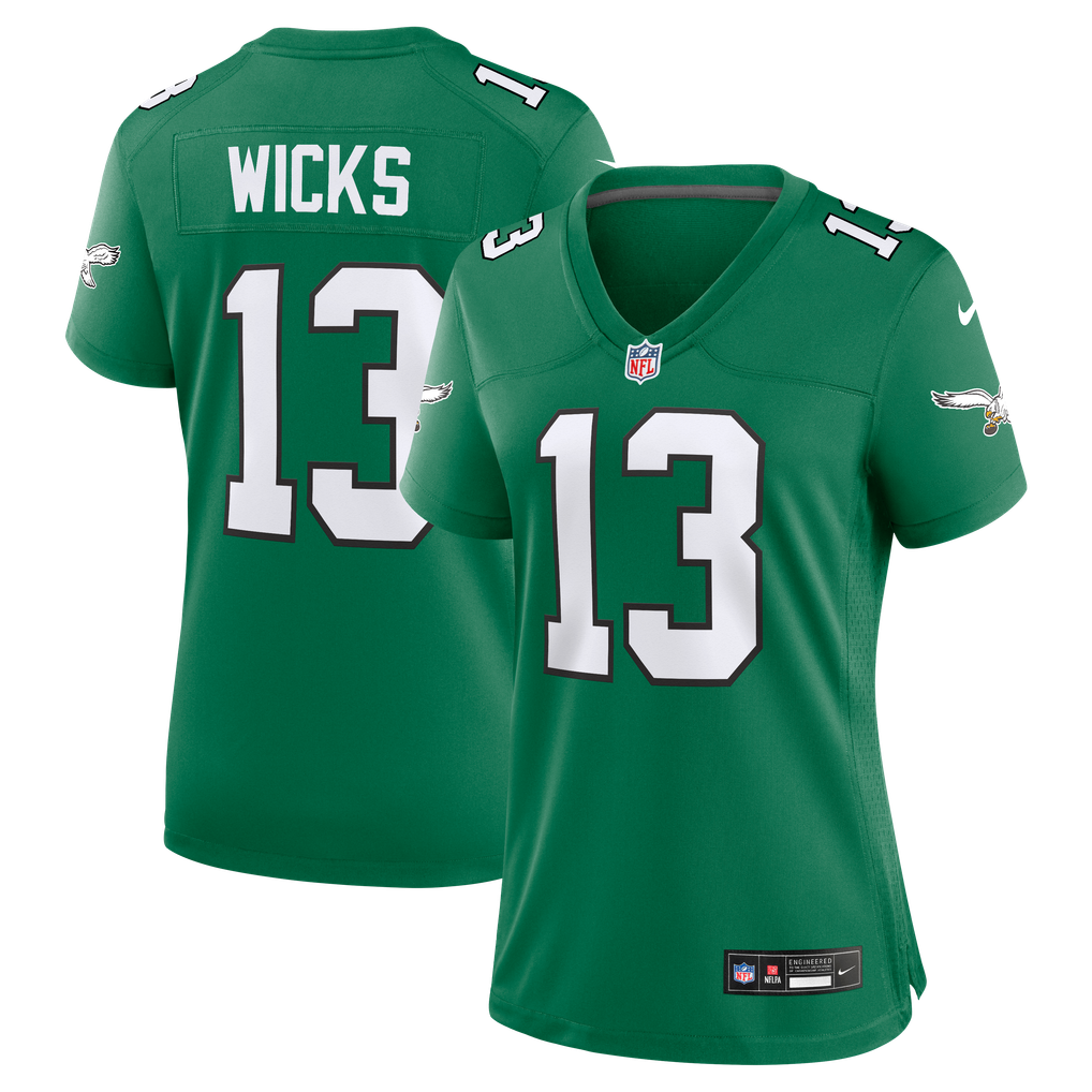 Women's Philadelphia Eagles Dontayvion Wicks Kelly Green Alternate Game Jersey