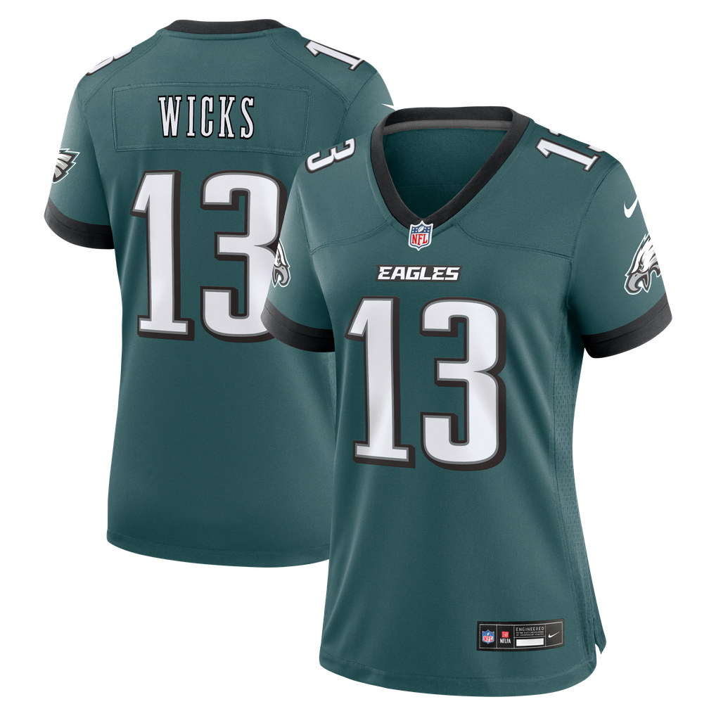 Women's Philadelphia Eagles Dontayvion Wicks Midnight Green Team Game Jersey