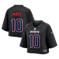 Women's New England Patriots Drake Maye Black Cropped Fashion Game Jersey