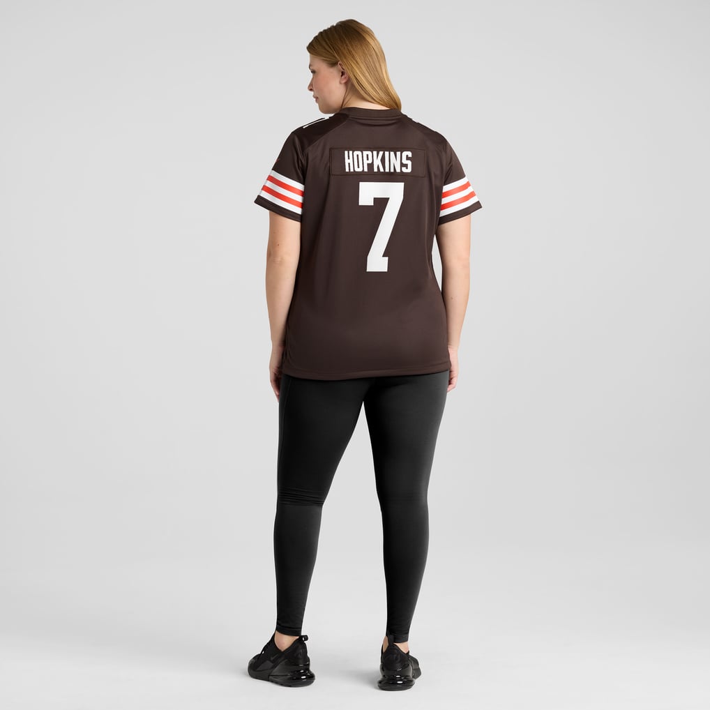 Women's Cleveland Browns Dustin Hopkins Brown Team Game Jersey