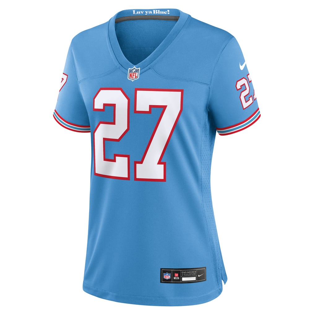 Women's Tennessee Titans Eddie George Light Blue Oilers Throwback Retired Player Game Jersey