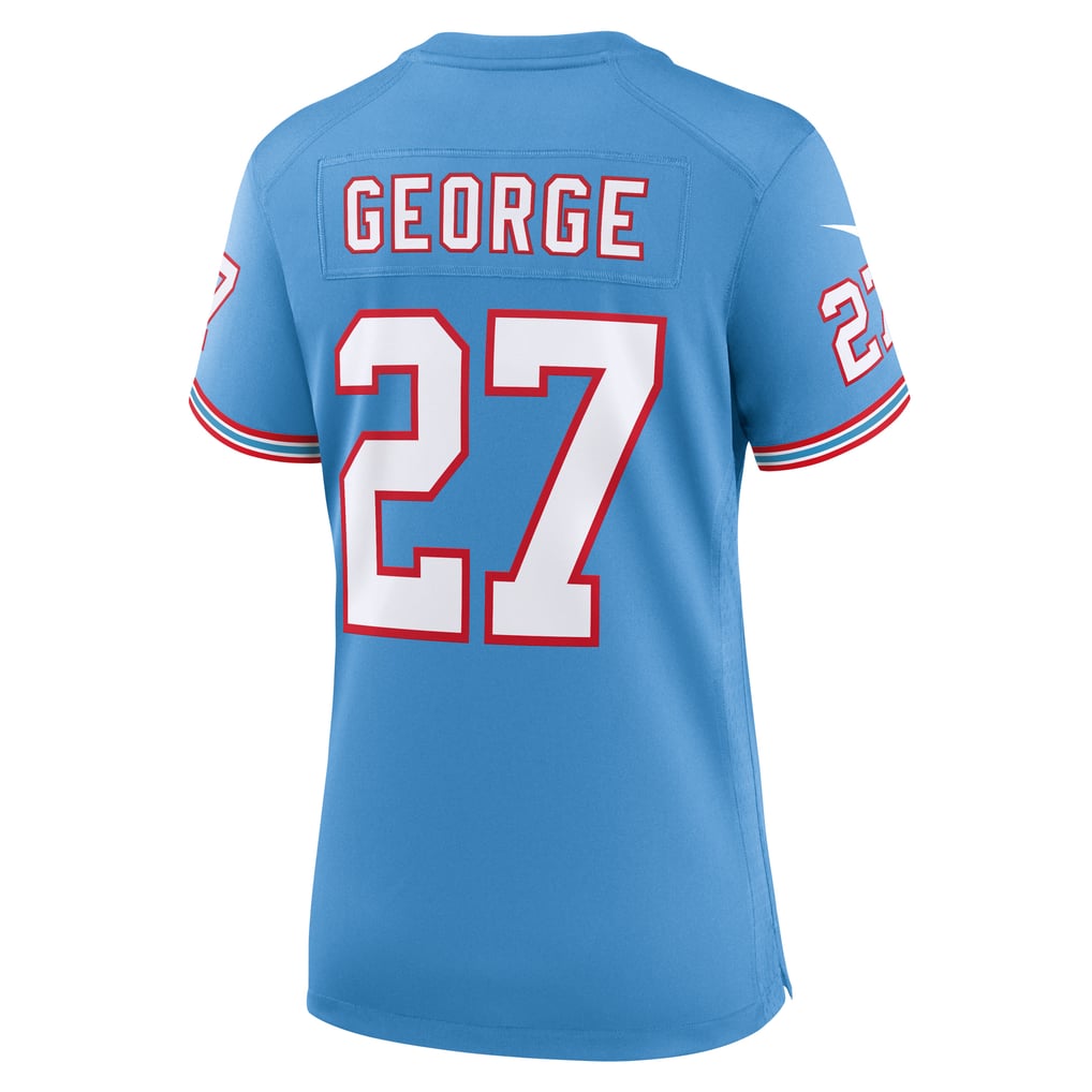 Women's Tennessee Titans Eddie George Light Blue Oilers Throwback Retired Player Game Jersey