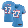 Women's Tennessee Titans Eddie George Light Blue Oilers Throwback Retired Player Game Jersey