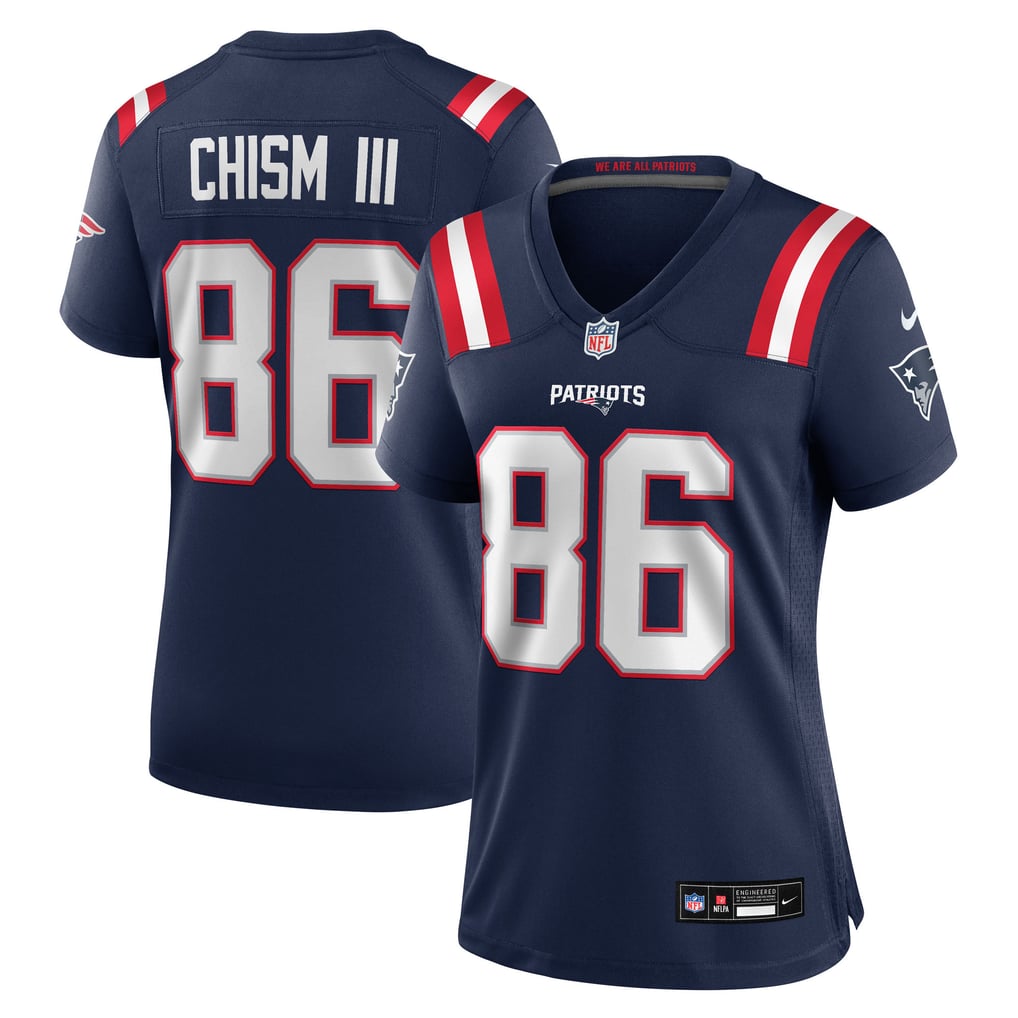 Women's New England Patriots Efton Chism III Navy Team Game Jersey