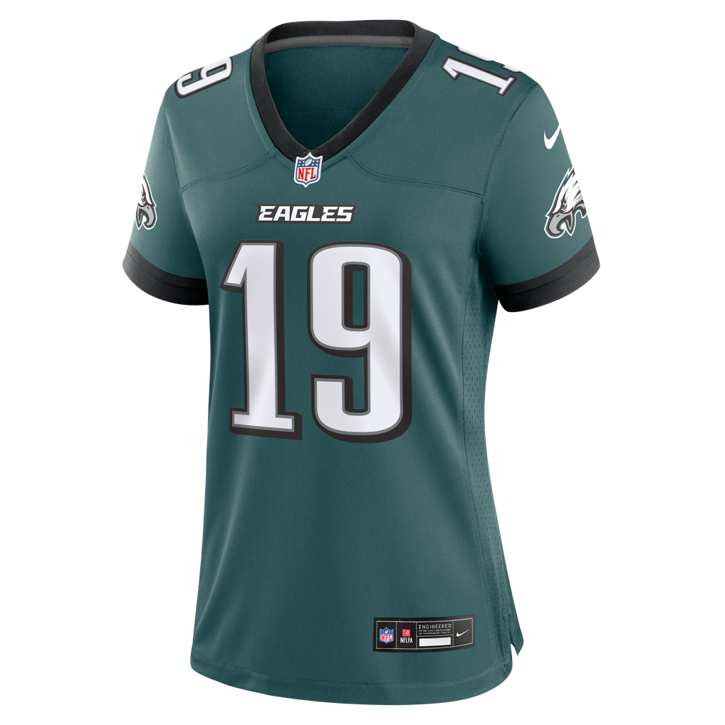 Women's Philadelphia Eagles Elijah Moore Midnight Green Team Game Jersey