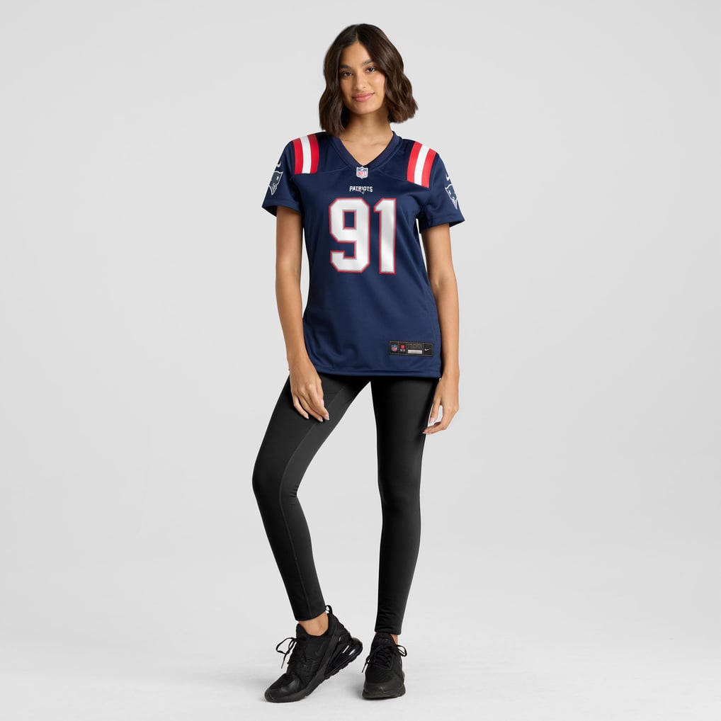 Women's New England Patriots Elijah Ponder Navy Team Game Jersey