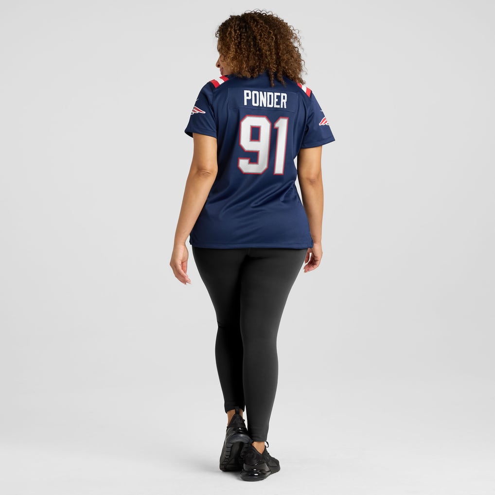 Women's New England Patriots Elijah Ponder Navy Team Game Jersey
