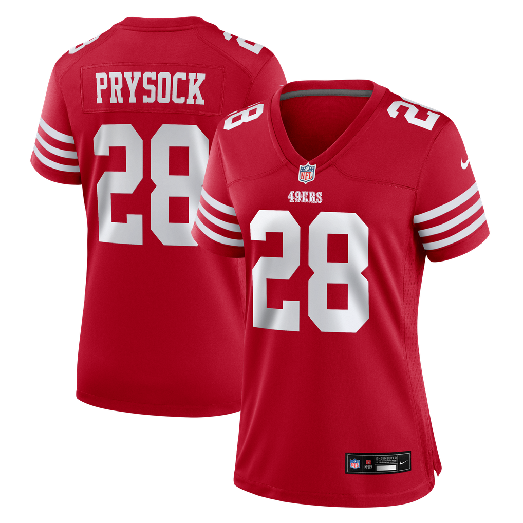 Women's San Francisco 49ers Ephesians Prysock Scarlet Team Game Jersey