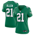 Women's Philadelphia Eagles Eric Allen Kelly Green Alternate Game Jersey