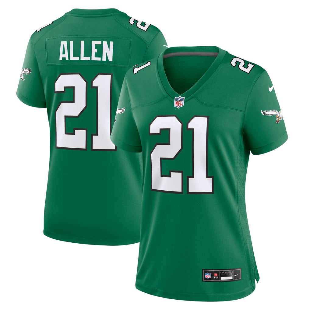 Women's Philadelphia Eagles Eric Allen Kelly Green Alternate Game Jersey