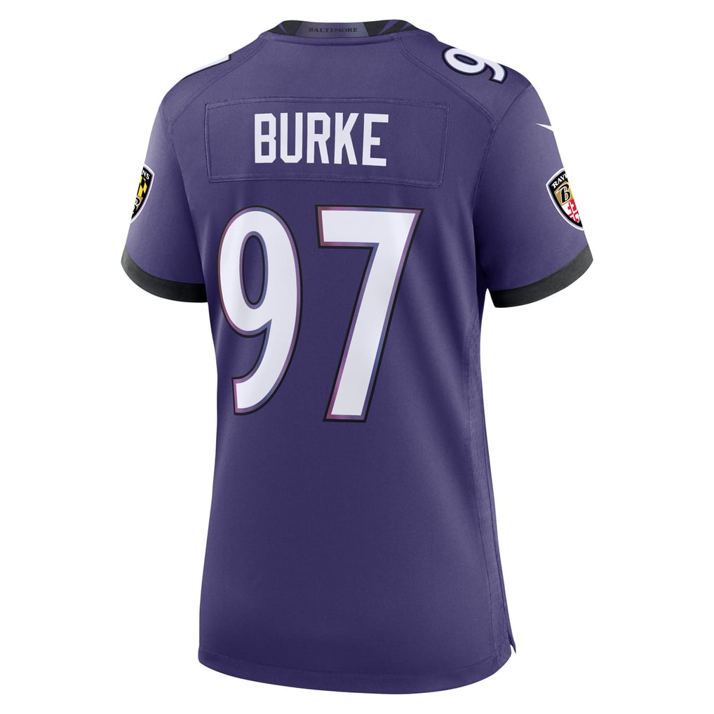 Women's Baltimore Ravens Ethan Burke Purple Team Game Jersey