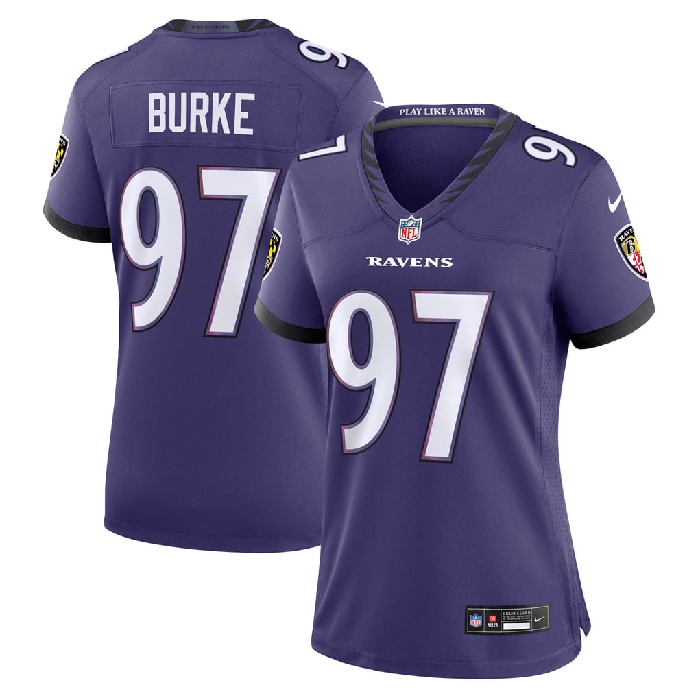 Women's Baltimore Ravens Ethan Burke Purple Team Game Jersey