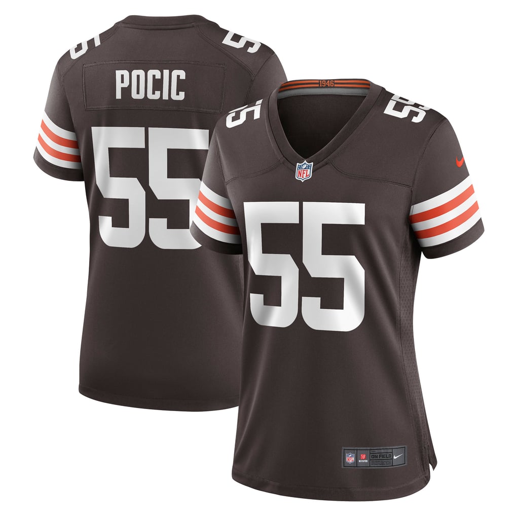 Women's Cleveland Browns Ethan Pocic Brown Game Jersey