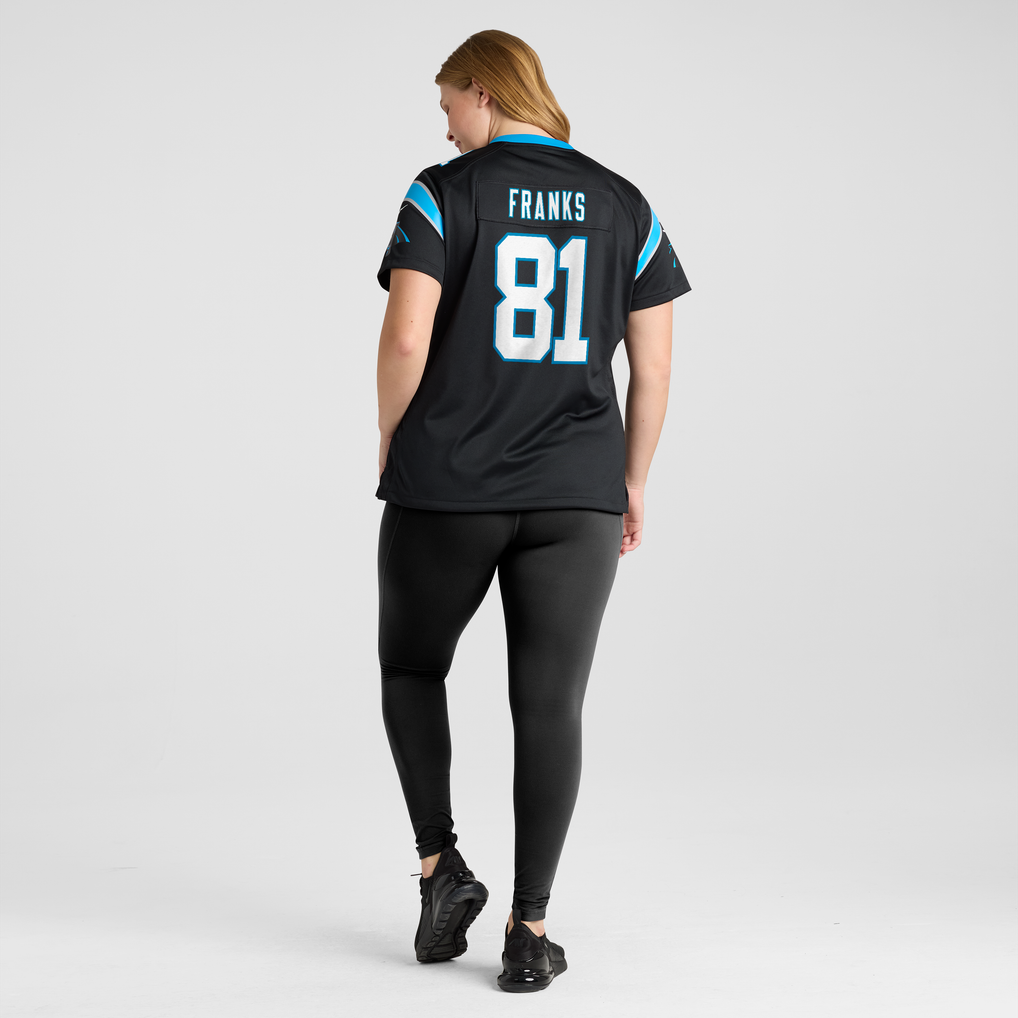 Women's Carolina Panthers Feleipe Franks Black Team Game Jersey