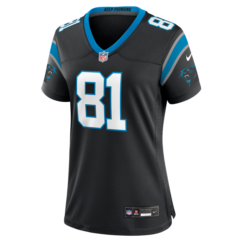 Women's Carolina Panthers Feleipe Franks Black Team Game Jersey