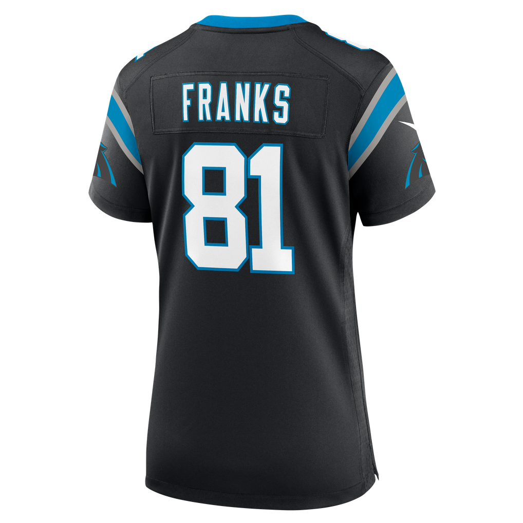 Women's Carolina Panthers Feleipe Franks Black Team Game Jersey