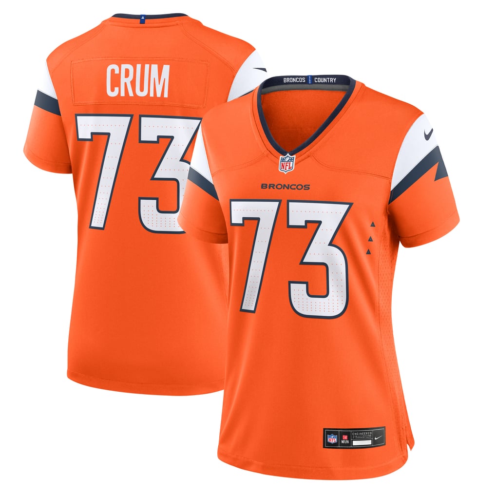 Women's Denver Broncos Frank Crum Orange Team Game Jersey