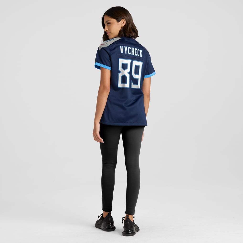 Women's Tennessee Titans Frank Wycheck Navy Game Retired Player Jersey