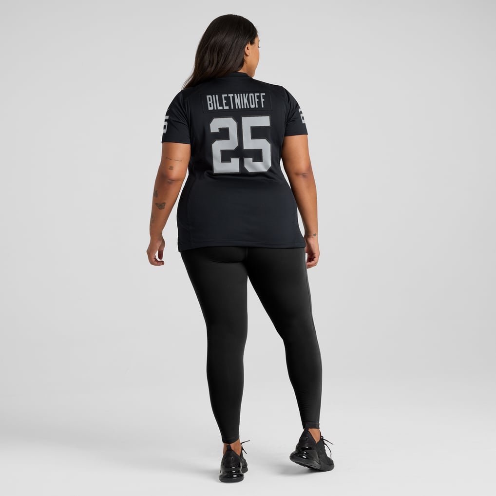 Women's Las Vegas Raiders Fred Biletnikoff Black Game Retired Player Jersey