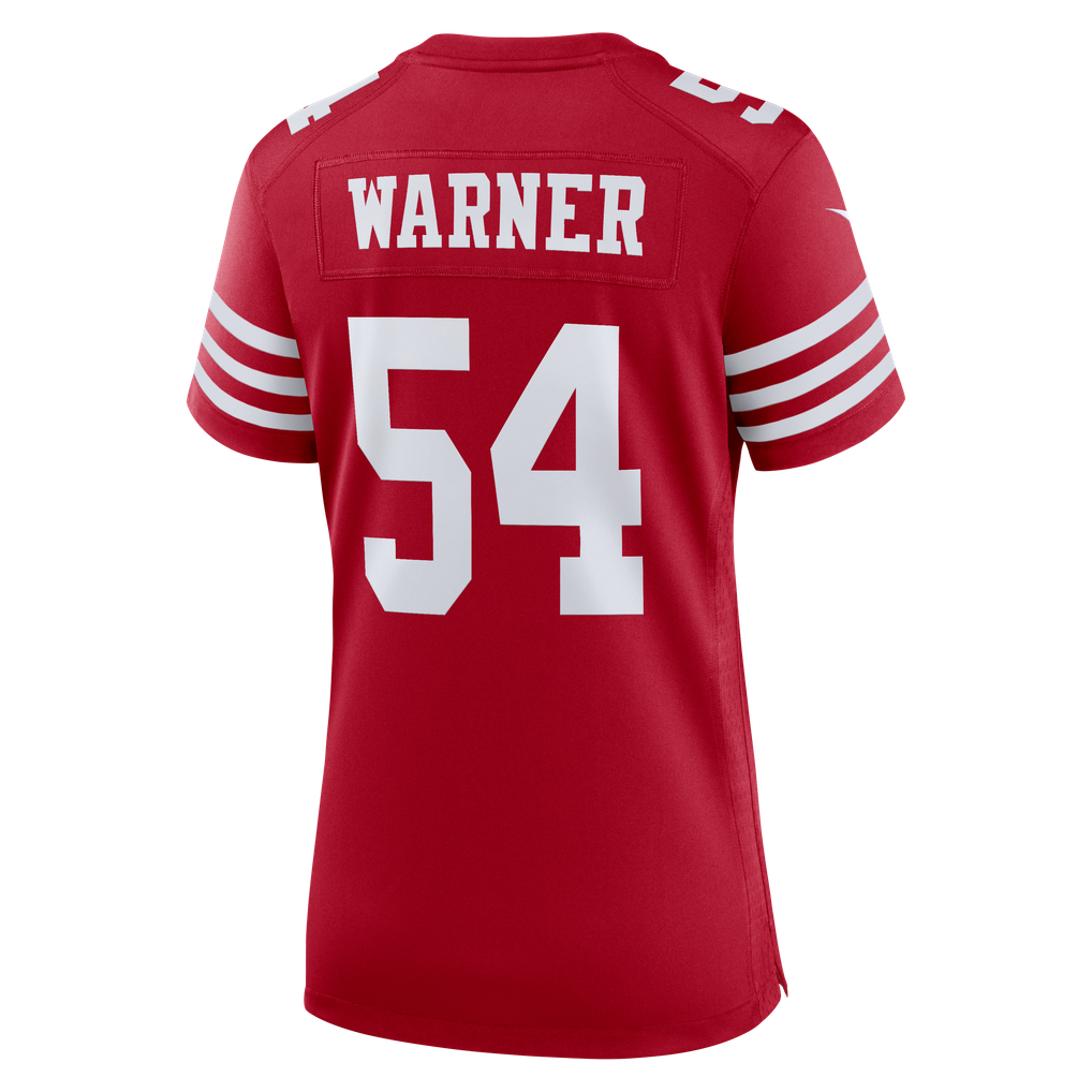 Women's San Francisco 49ers Fred Warner Scarlet 80th Anniversary Game Jersey