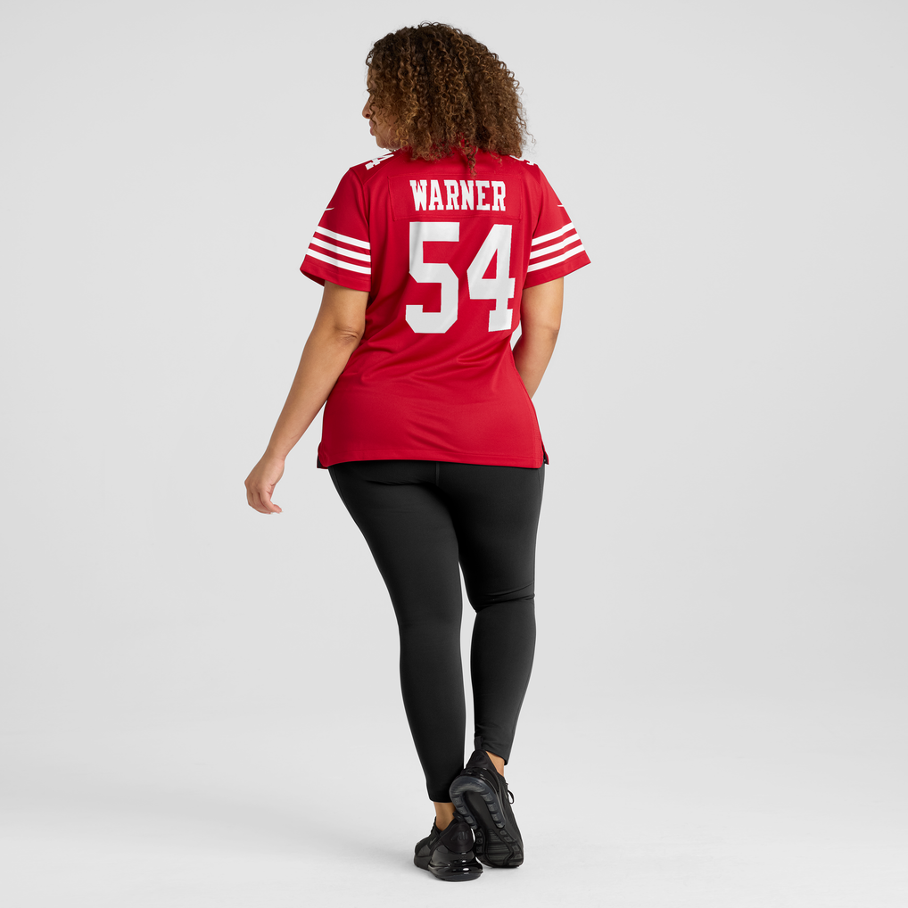 Women's San Francisco 49ers Fred Warner Scarlet 80th Anniversary Game Jersey