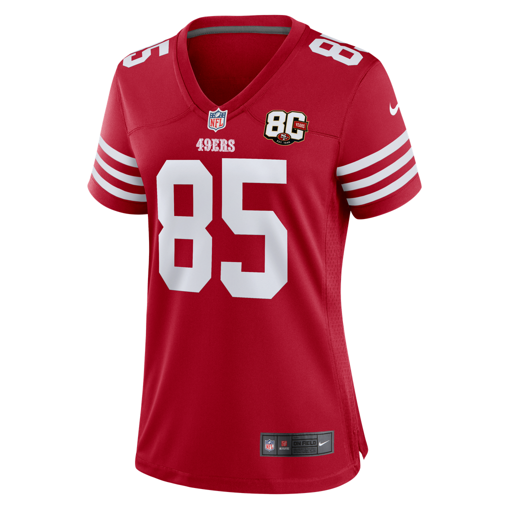 Women's San Francisco 49ers George Kittle Scarlet 80th Anniversary Game Jersey