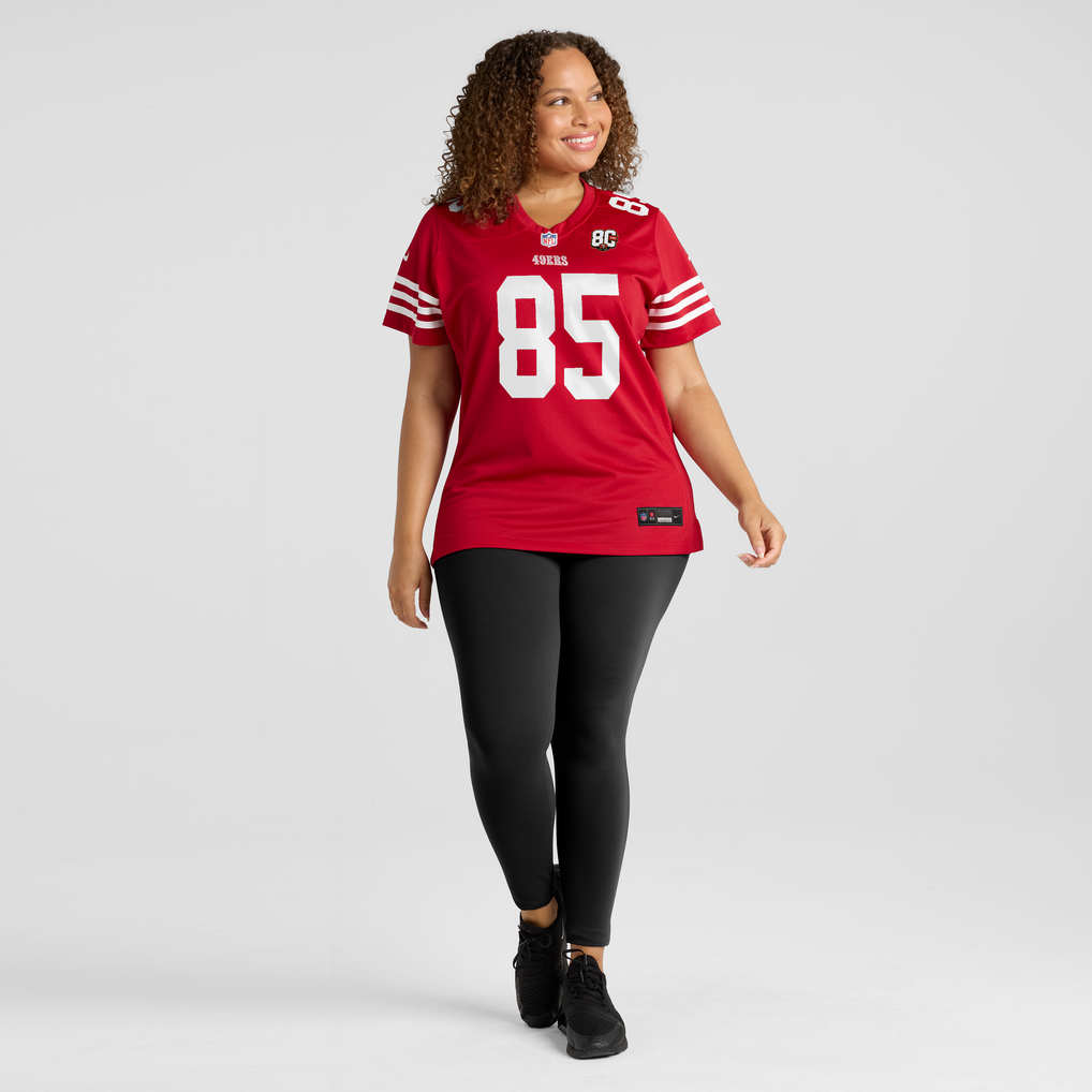 Women's San Francisco 49ers George Kittle Scarlet 80th Anniversary Game Jersey