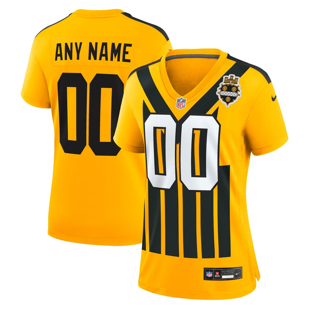 Women's Pittsburgh Steelers Gold Alternate 1933 Throwback Game Custom Jersey