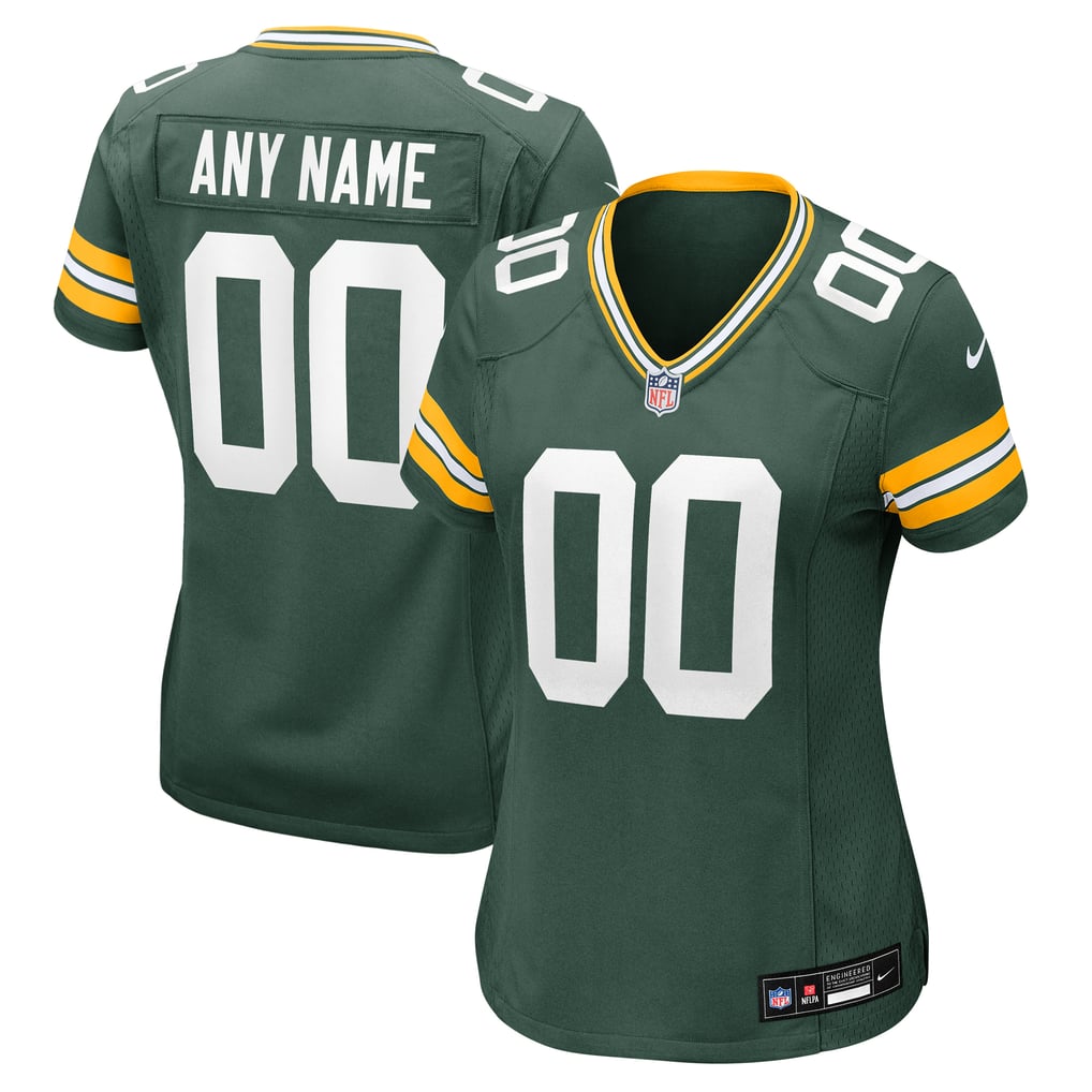 Women's Green Green Bay Packers Custom Game Jersey
