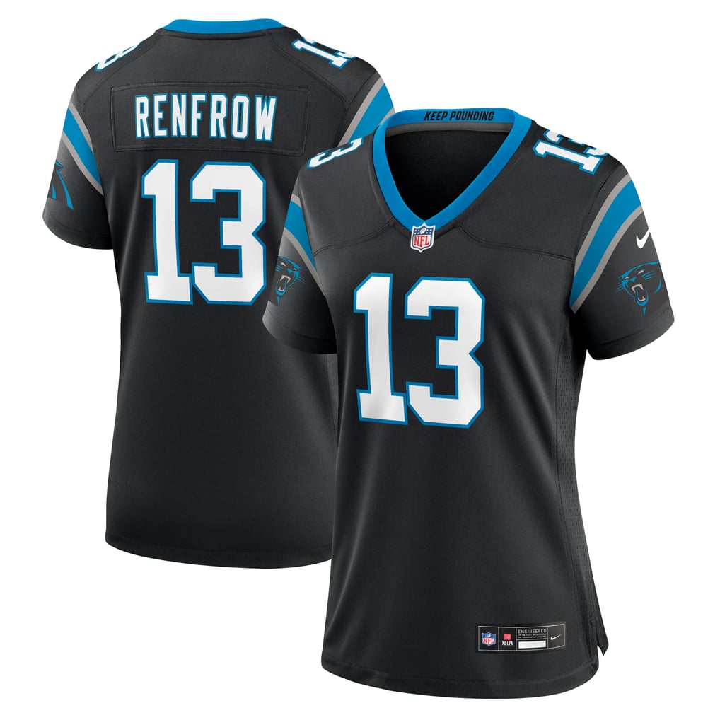 Women's Carolina Panthers Hunter Renfrow Black Team Game Jersey