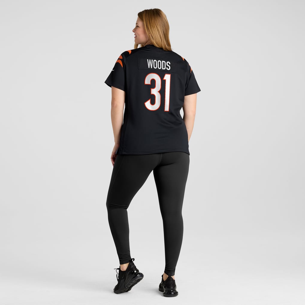 Women's Cincinnati Bengals Ickey Woods Black Retired Player Game Jersey